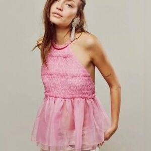 Free People Pink Halter Top